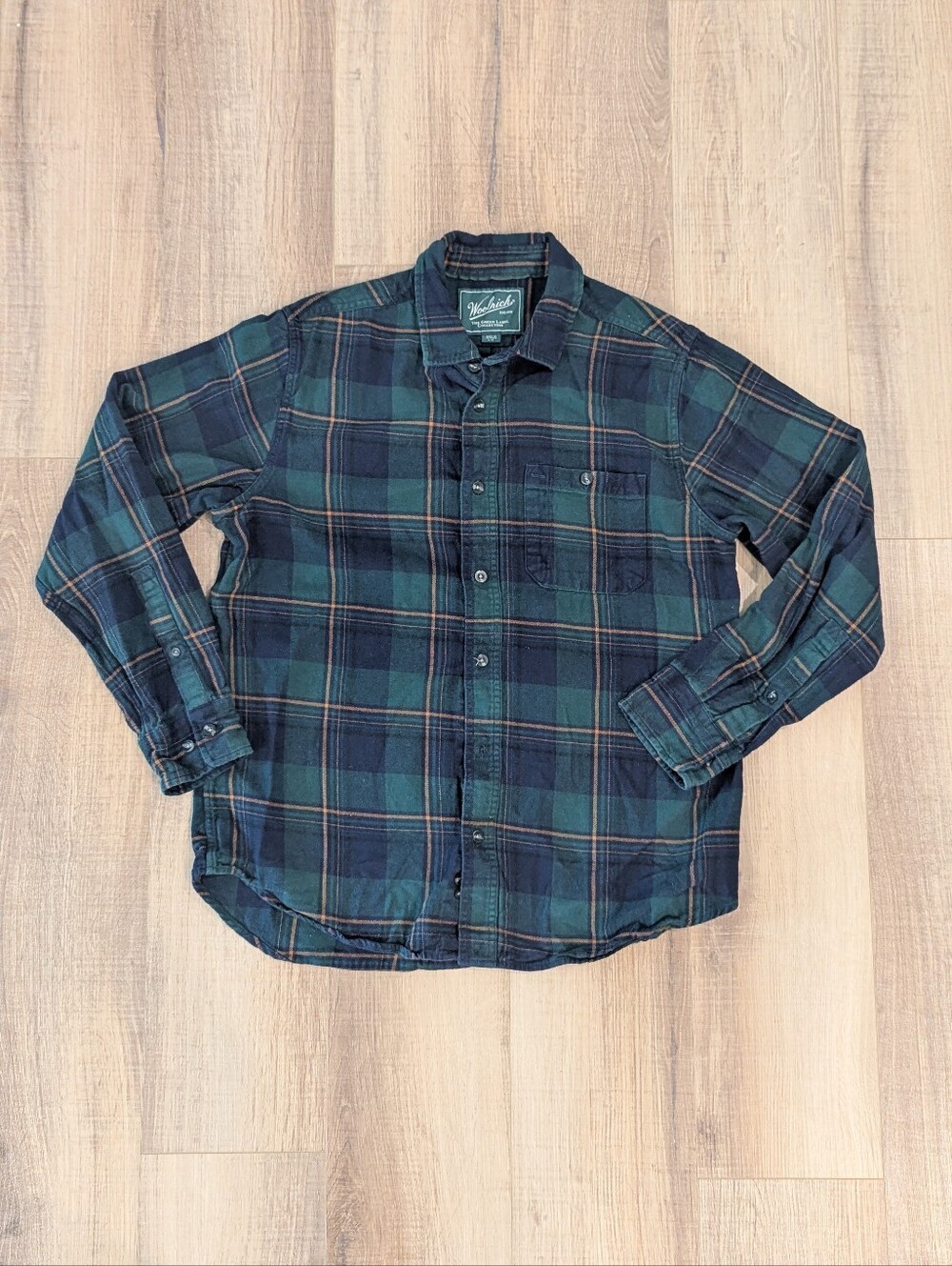 Woolrich Green Label Heavy Flannel Shirt Mens Large Plaid Cotton